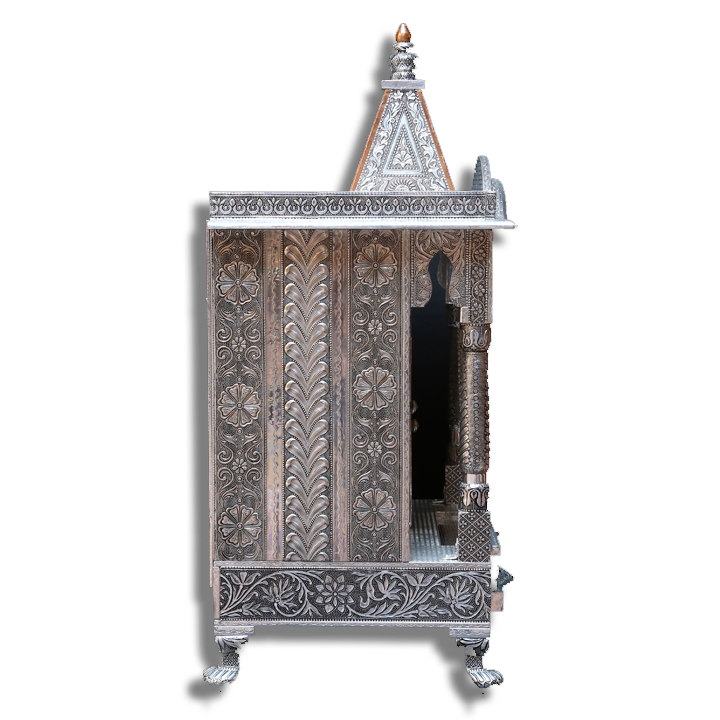 Ghar Mandir Oxidised - 15" x 18" x 27" (Inches)