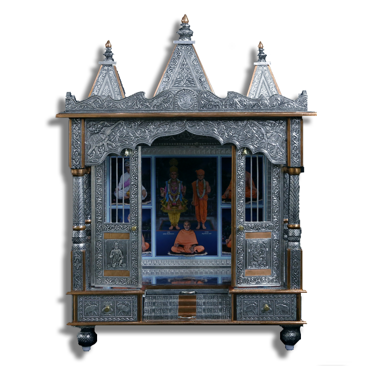 Ghar Mandir Oxidised - 33" x 19" x 44" (Inches)