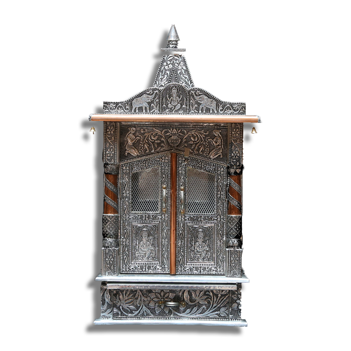 Ghar Mandir Oxidised - 8" x 12" x 24" (Inches)