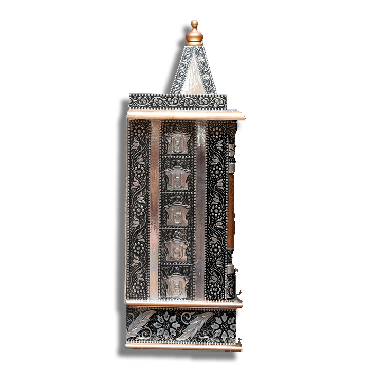 Ghar Mandir Oxidised - 14" x 7" x 13" (Inches)