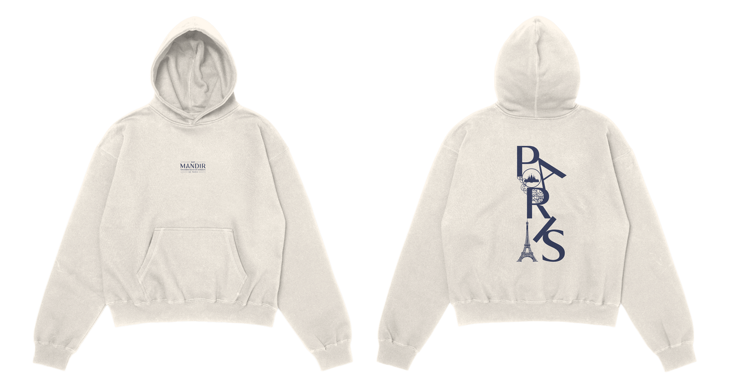 Paris Vertical Hoodie Cream