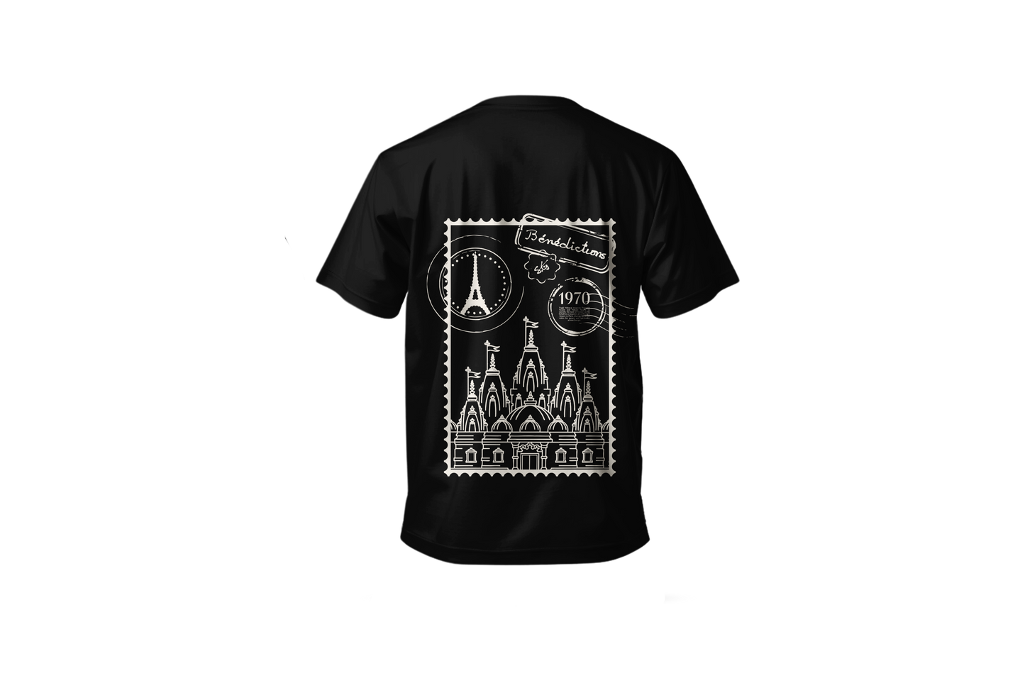 Paris Kids Stamp T-shirt Black