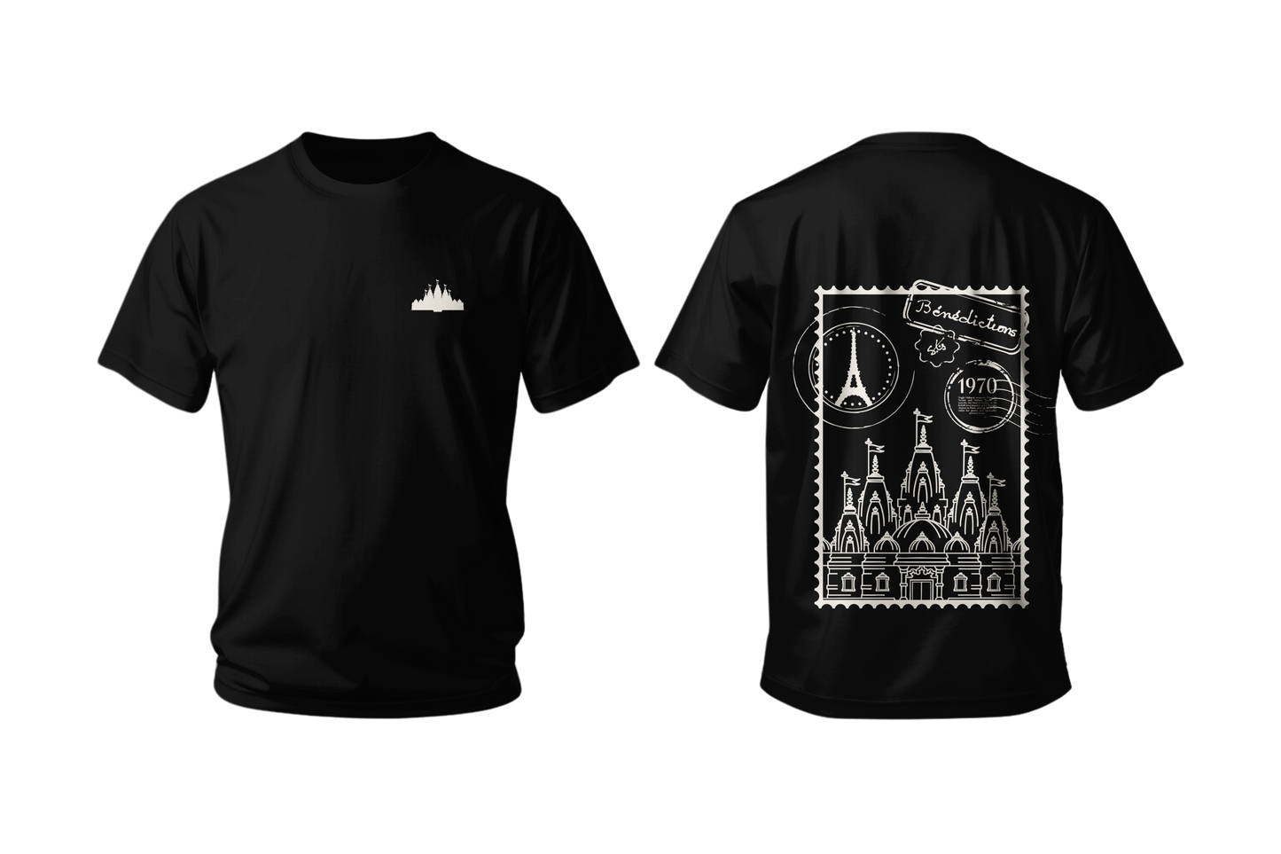 Paris Kids Stamp T-shirt Black