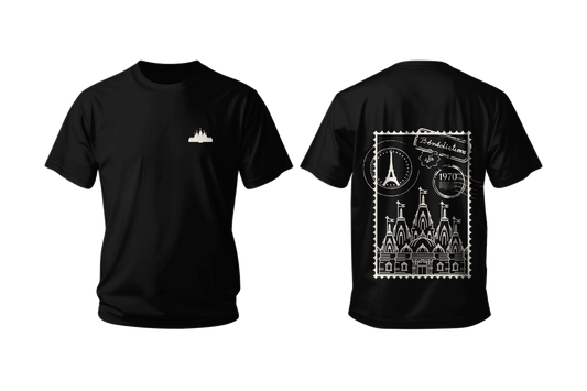 Paris Kids Stamp T-shirt Black