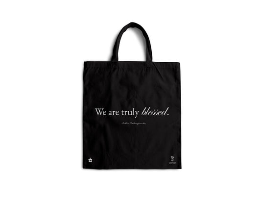 'We Are Truly Blessed' Tote Bag - Black