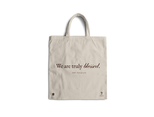 'We Are Truly Blessed' Tote Bag - Cream