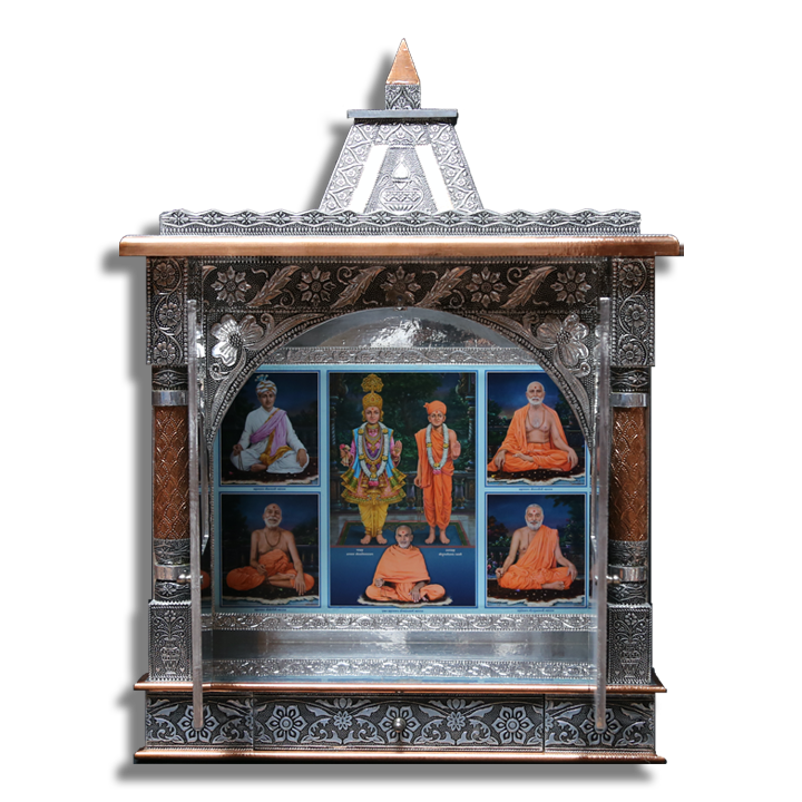 Ghar Mandir Oxidised - 20" x 8" x 30" (Inches)