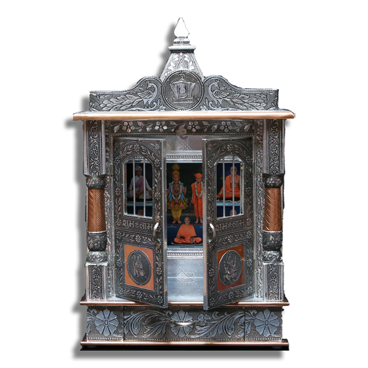 Ghar Mandir Oxidised - 15" x 7" x 25" (Inches)