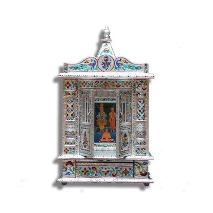 Ghar Mandir Oxidised - 7" x 14" x 20" (Inches)