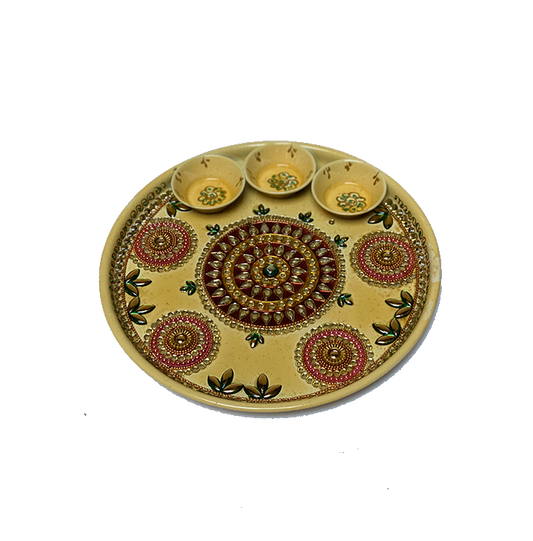 Puja Dish - 10" (Inches) - Yellow