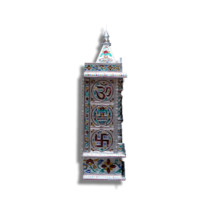 Ghar Mandir Oxidised - 7" x 14" x 20" (Inches)