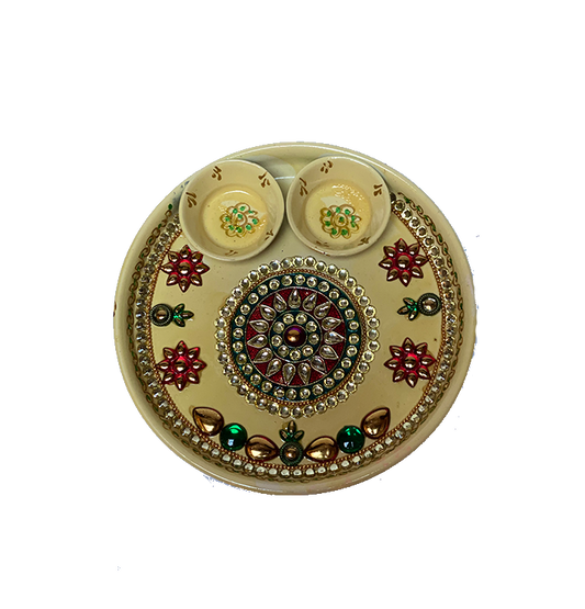 Puja Dish - 7" (Inches) - Yellow