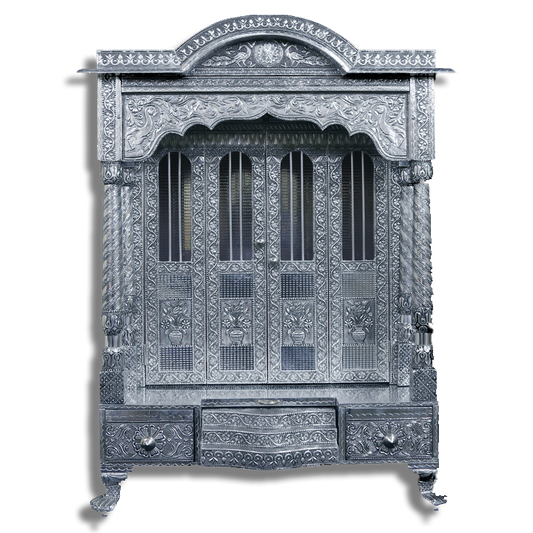 Ghar Mandir - Oxidised - 18" x 24 " x 44" (Inches)