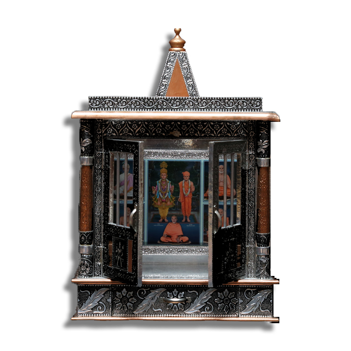 Ghar Mandir Oxidised - 14" x 7" x 13" (Inches)